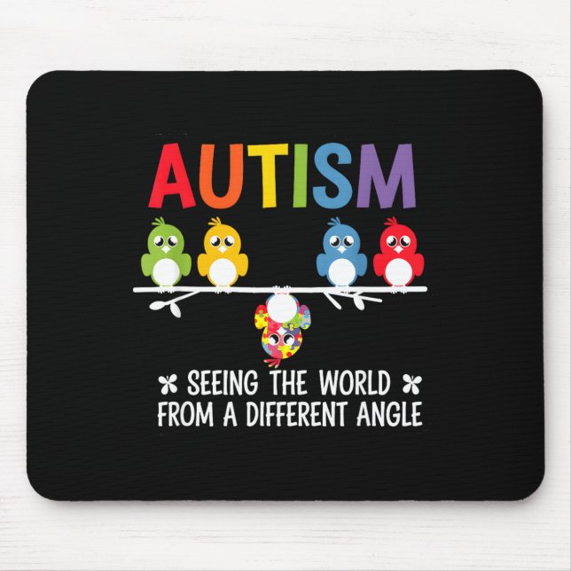 Autism Seeing The World From A Different Angle Cut Mouse Pad (Front)