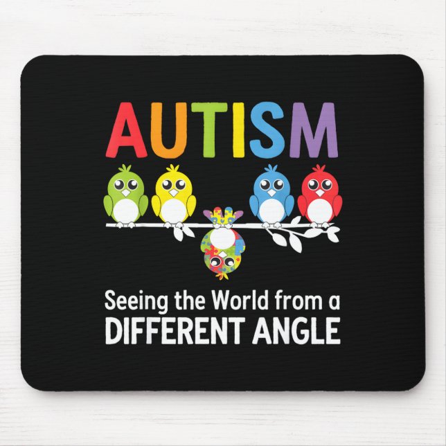Autism Seeing The World From A Different Angle Cut Mouse Pad (Front)
