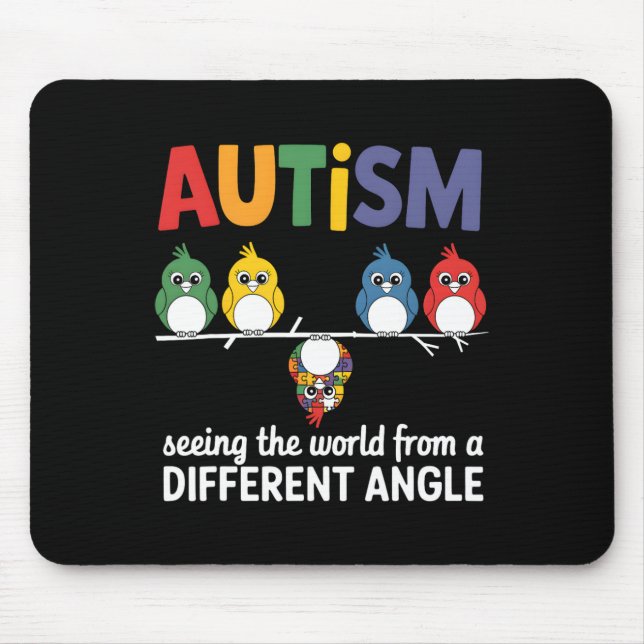 Autism Seeing The World From A Different Angle Cut Mouse Pad (Front)