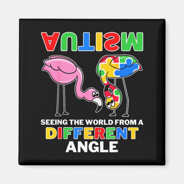 Autism Seeing The World From A Different Angle Fla Magnet (Front)
