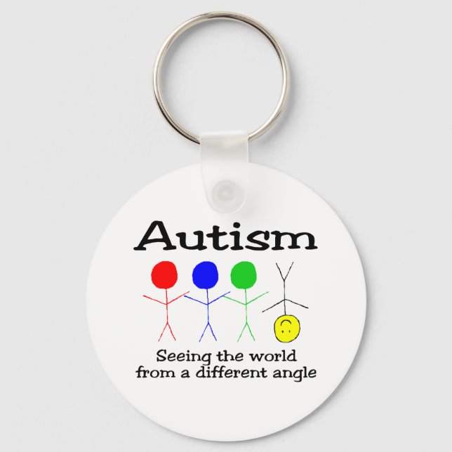 Autism Seeing The World From A Different Angle Key Ring (Front)