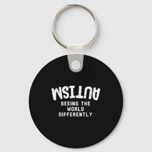 Autism Seeing World Differently Awareness Shirt Au Key Ring