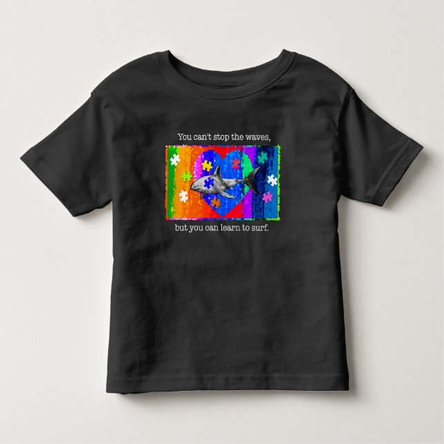 Autism Shark 2T BLACK Toddler T-Shirt (Front)