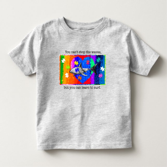 Autism Shark 2T GREY Toddler T-Shirt (Front)