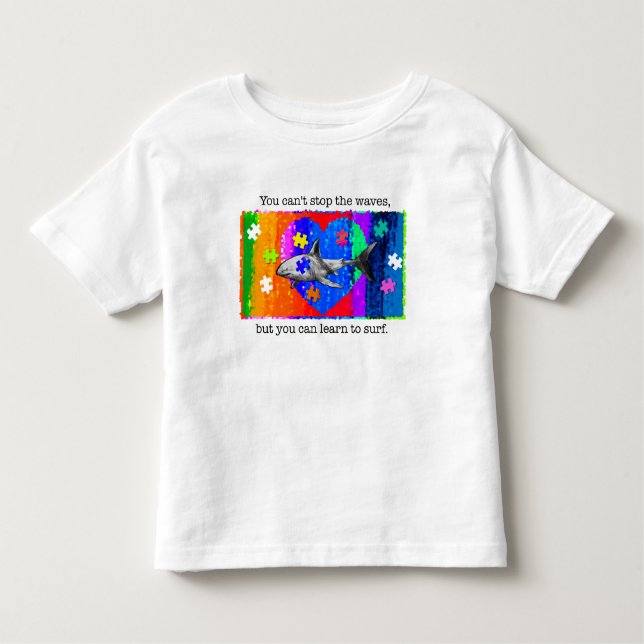 Autism Shark 2T WHITE Toddler T-Shirt (Front)