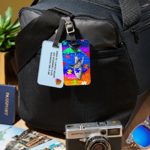 Autism Shark Luggage Tag