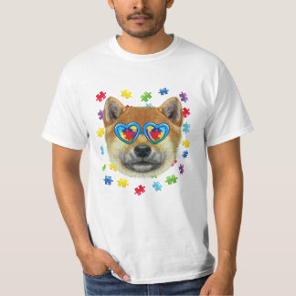 Autism Shiba Inu Dog Puzzle Sungl T-Shirt