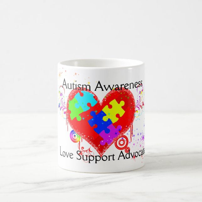 Autism Shining Heart Coffee Mug (Center)
