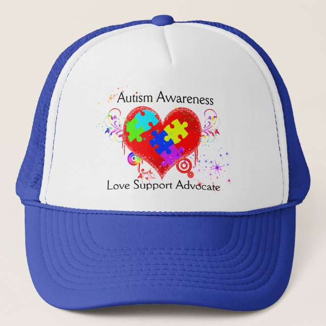 Autism Shining Heart Trucker Hat (Front)
