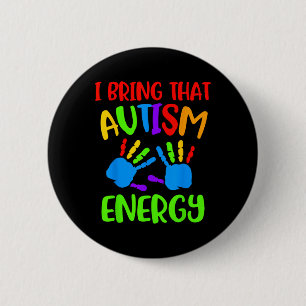 Autism Shirt Autism Energy Spectrum Asd Awareness 6 Cm Round Badge