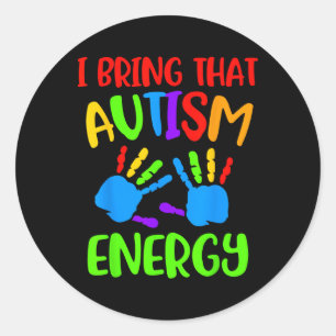 Autism Shirt Autism Energy Spectrum Asd Awareness  Classic Round Sticker