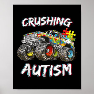 Autism Shirt Boys Kids Shirt Monster Truck Autism Poster