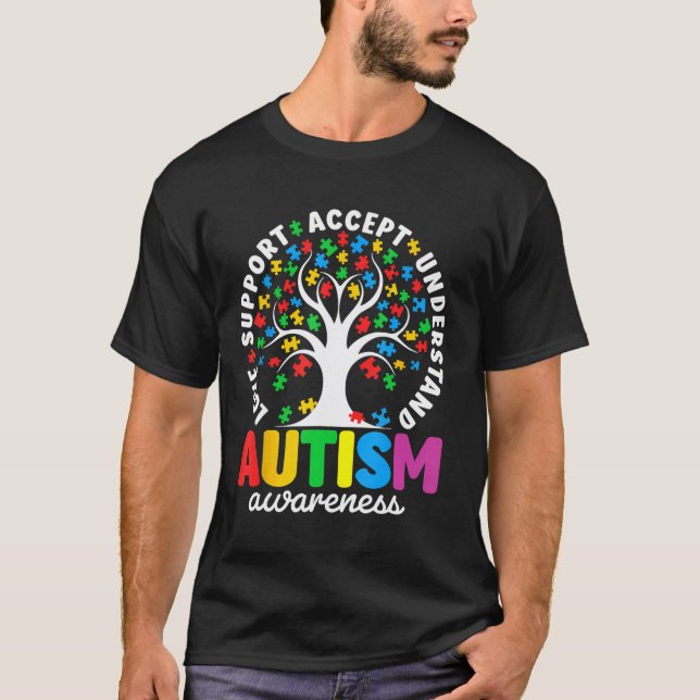 Autism Shirt Love Accept Support Autistic Autism A (Front)