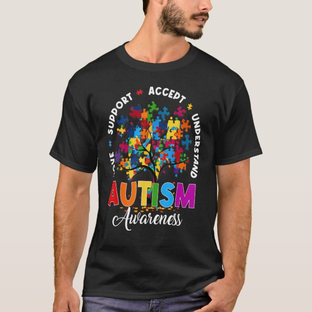 Autism Shirt Love Accept Support Autistic Autism A (Front)