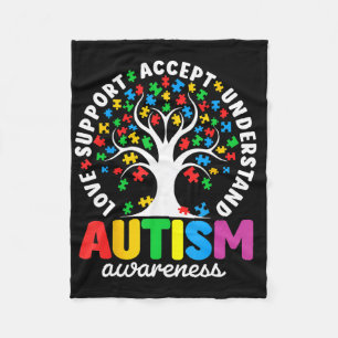 Autism Shirt Love Accept Support Autistic Autism A Fleece Blanket