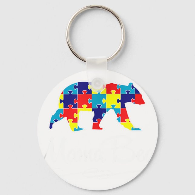 Autism Shirt Mama Bea Key Ring (Front)