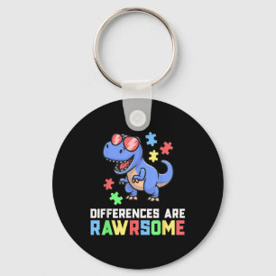 Autism Shirts For Boys Dinosaur Trex Awareness Puz Key Ring