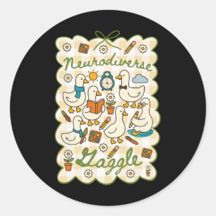 Autism Silly Goose Neurodiverse Mental Health Neur Classic Round Sticker
