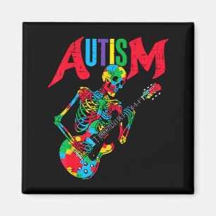 Autism skeleton electric guitar asd awareness men magnet