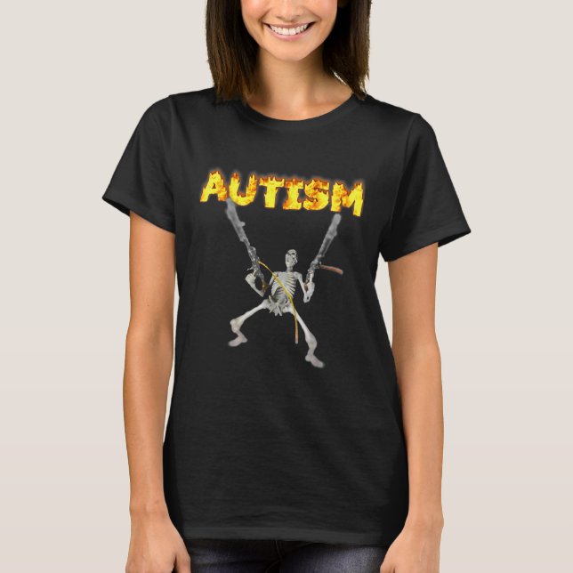 Autism Skeleton Funny Oddly Specific Dank Meme 2  T-Shirt (Front)