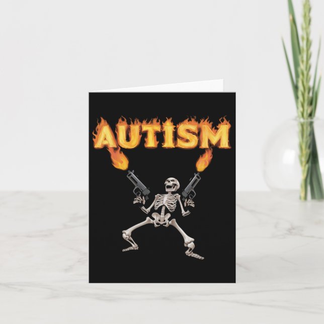 Autism Skeleton Funny Oddly Specific Dank Meme  Card (Front)