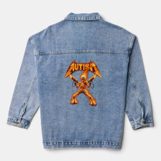 Autism Skeleton Funny Oddly Specific Dank Meme Denim Jacket
