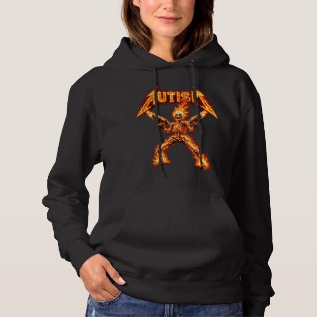 Autism Skeleton Funny Oddly Specific Dank Meme Hoodie (Front)