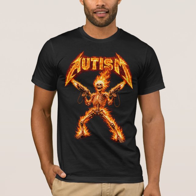 Autism Skeleton Funny Oddly Specific Dank Meme T-Shirt (Front)