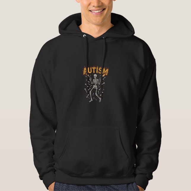 Autism Skeleton Funny Oddly Specific Meme Autistic Hoodie (Front)