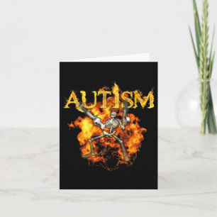 Autism Skeleton Guns Funny Fire Bones Spooky  Card