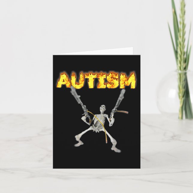 Autism Skeleton Meme  Card (Front)