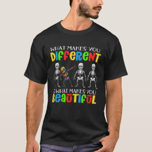 Autism Skeleton Puzzle Piece Skeleton Autism Aware T-Shirt