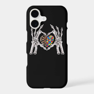 Autism Skull Hand Puzzle Piece Heart Creative