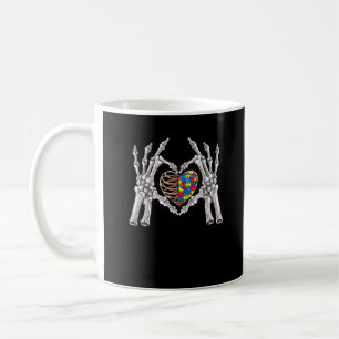 Autism Skull Hand Puzzle Piece Heart Creative Coffee Mug