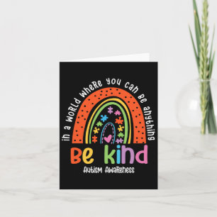 Autism Son Child Daughter Mum Be Kind Rainbow Card