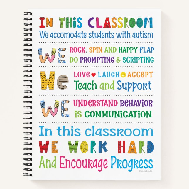 Autism Special Ed Teacher Appreciation Notebook (Front)