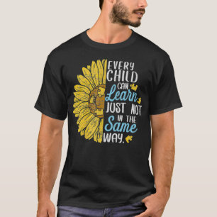 Autism Special Education Teacher Sunflower Tee Wo