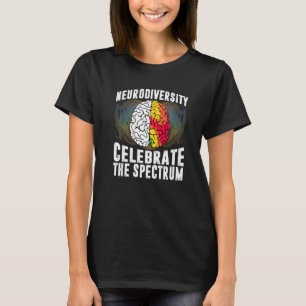 Autism Spectrum Asd Adhd Rainbow Brain Neurodivers T-Shirt