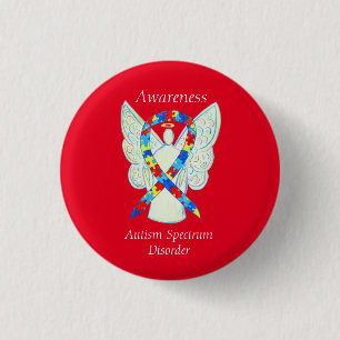 Autism Spectrum Disorder Angel Puzzle Ribbon Pins