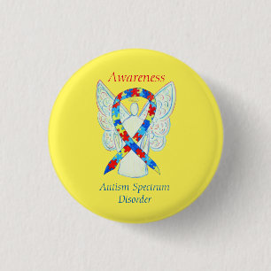 Autism Spectrum Disorder Angel Puzzle Ribbon Pins