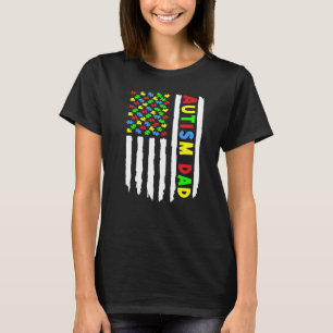Autism Spectrum Disorder Dad Proud Awareness Puzzl T-Shirt