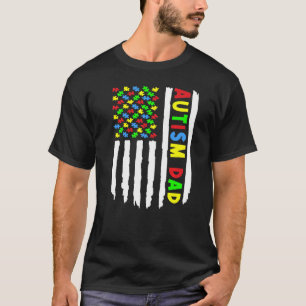 Autism Spectrum Disorder Dad Proud Awareness Puzzl T-Shirt