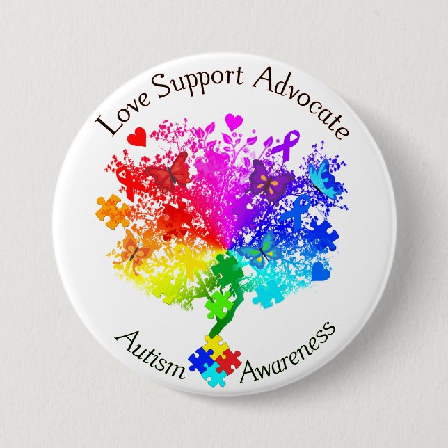 Autism Spectrum Tree 7.5 Cm Round Badge (Front)