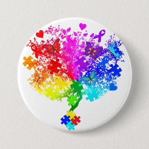 Autism Spectrum Tree 7.5 Cm Round Badge
