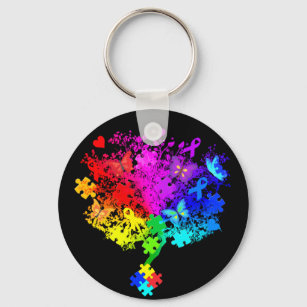 Autism Spectrum Tree Key Ring