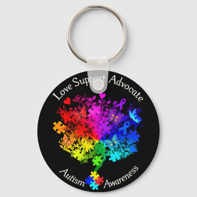 Autism Spectrum Tree Key Ring (Front)