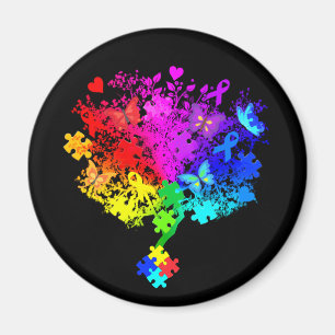 Autism Spectrum Tree Magnet