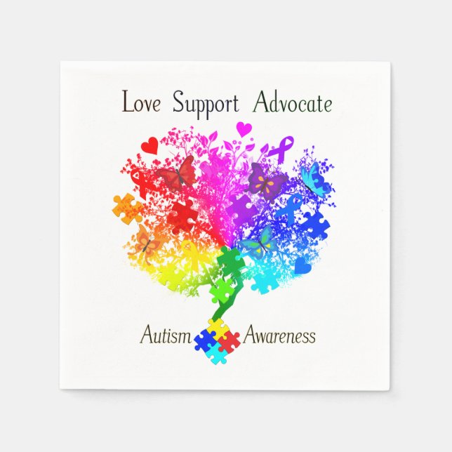 Autism Spectrum Tree Napkin (Front)