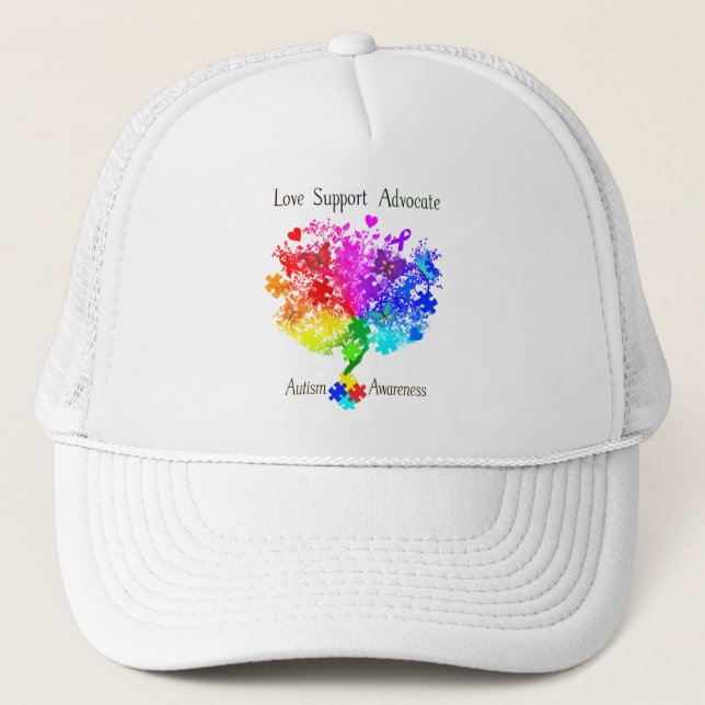 Autism Spectrum Tree Trucker Hat (Front)