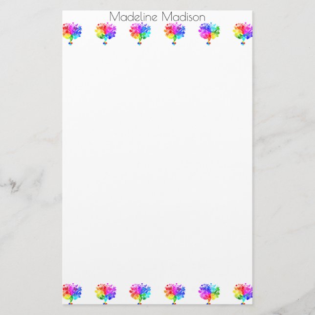 Autism Spectrum Trees Stationery (Front)